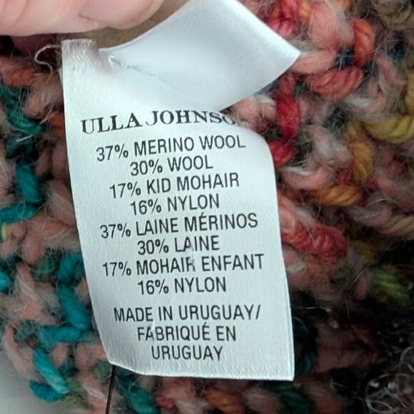 ULLA JOHNSON Fiora Puff Sleeve Cardigan Tropical Marl Knit Sweater XS/S Preowned - Picture 8 of 13